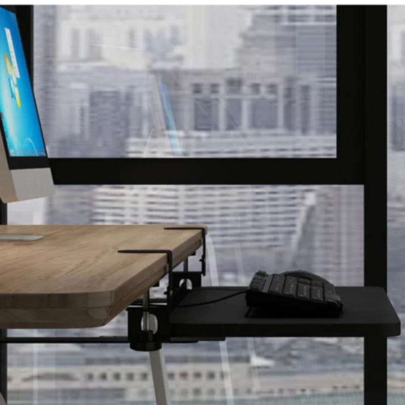 Clamp-On Keyboard Tray Ergonomic Sliding Under Desk Platform Retractable Keyboard Drawer for Computer Desk Office Organizer