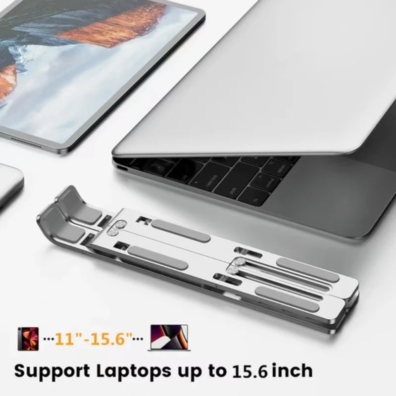 Aluminum Alloy Laptop Holder Stand Adjustable Foldable Portable for Notebook Computer Bracket Lifting Cooling Holder Non-slip