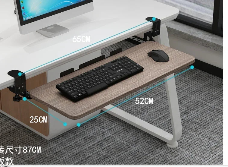Clamp-On Keyboard Tray Ergonomic Sliding Under Desk Platform Retractable Keyboard Drawer for Computer Desk Office Organizer